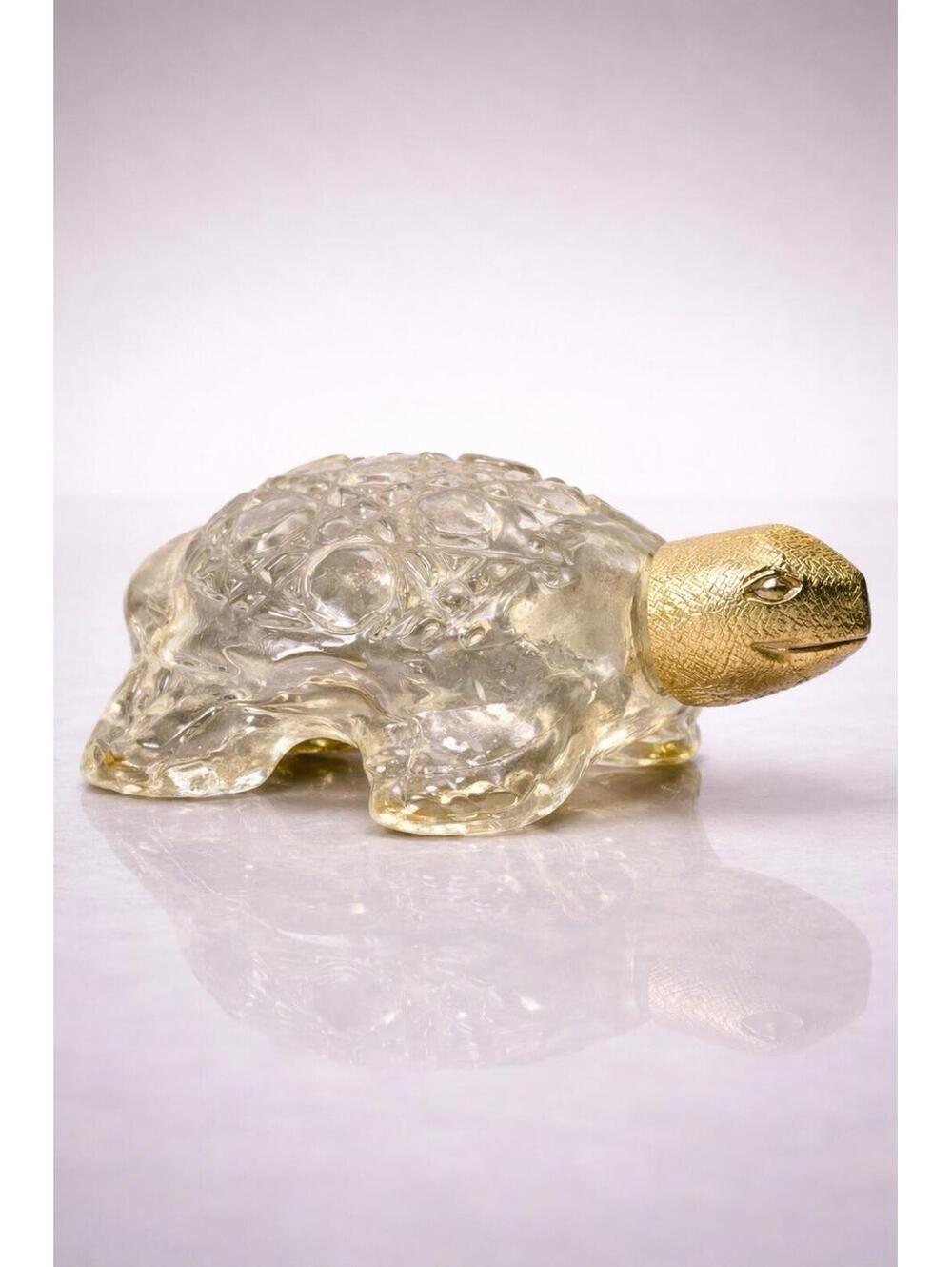 Avon 1970s Treasure Turtle Perfume Figural Bottle, 4x2”